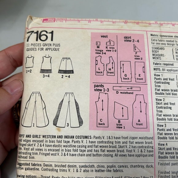 4/$50 Kids Western Cowboy Costume with Vest and Hat size 19 simplicity 7161 🪡 - Picture 3 of 5